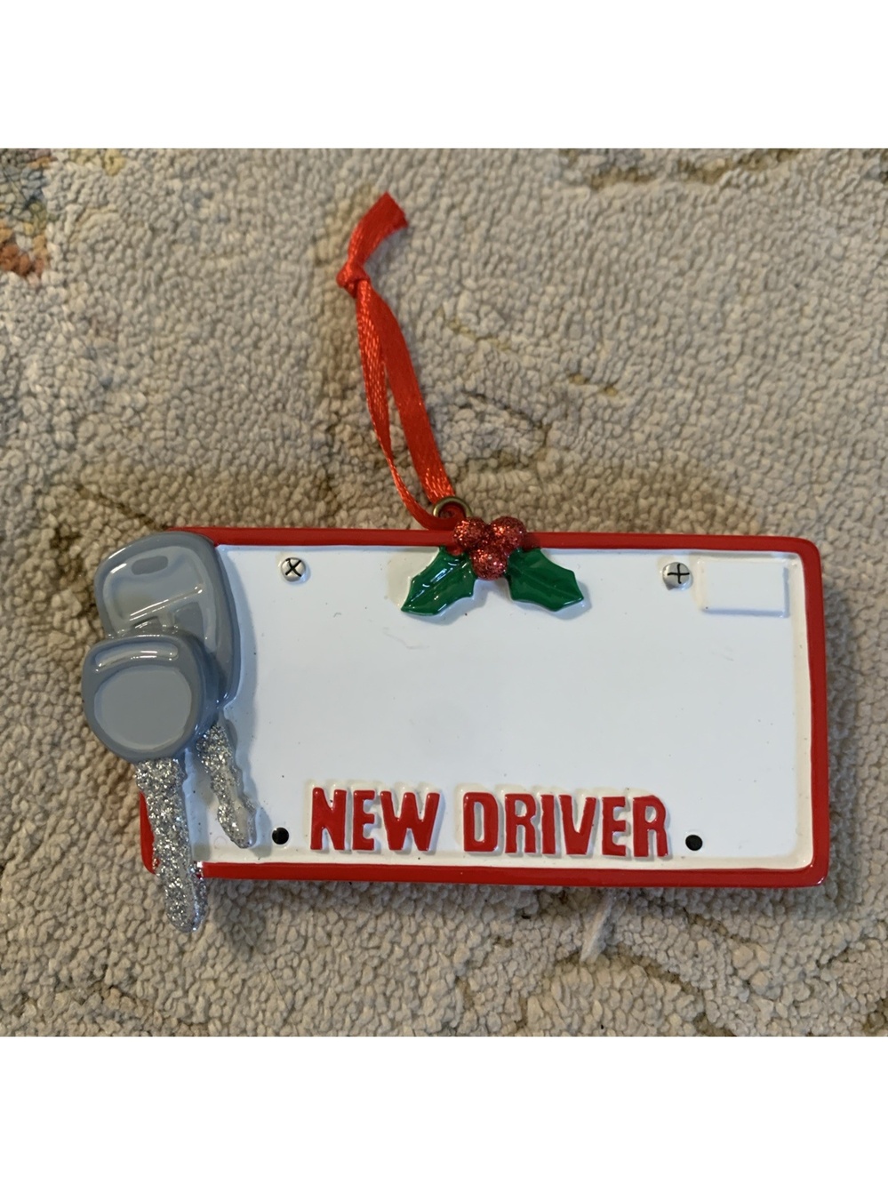 New Driver Customizable Personalized Christmas Tree Ornament License Plate